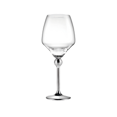 SET OF 6 WHITE WINE GLASSES WITH METAL STEMS