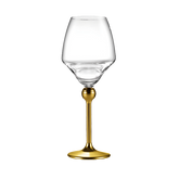 SET OF 6 RED WINE GLASSES WITH DÉCOR GOLD STEMS