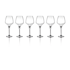 SET OF 6 RED WINE GLASES WITH STEMS