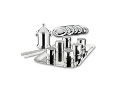 KING - STAINLESS STEEL WHISKEY TUMBLERS SET FOR 6 PERSONS, 15 PIECES