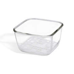 GLASS CONTAINER 19 X 19 X 9.5 CM