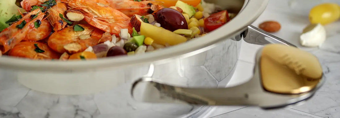 Zepter MasterPiece stainless steel casserole pot with lid in a New Zealand kitchen