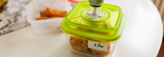 Vacuum storage containers in an organised NZ pantry with cereal, oats, pasta, rice, biscuits and opened jars